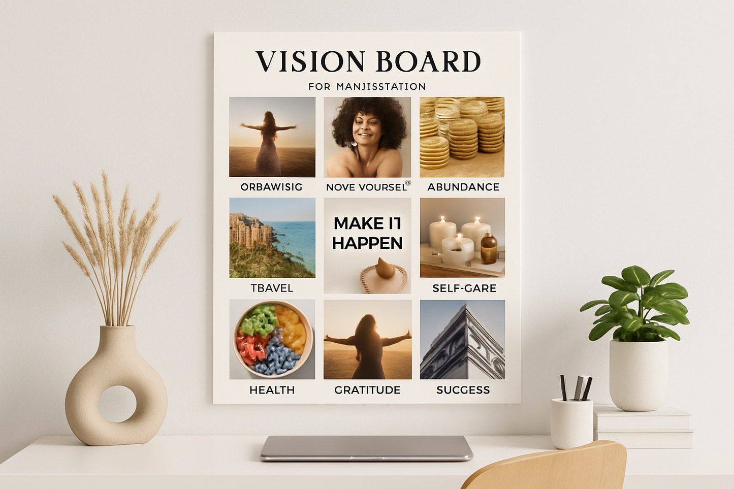 Ultimate Digital & Printable Vision Board Kit | 100+ Aesthetic Graphics + Goal Planner Templates