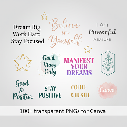 Ultimate Digital & Printable Vision Board Kit | 100+ Aesthetic Graphics + Goal Planner Templates