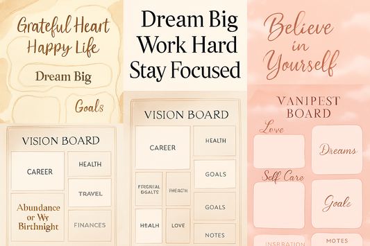 Ultimate Digital & Printable Vision Board Kit | 100+ Aesthetic Graphics + Goal Planner Templates