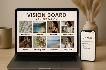 Ultimate Digital & Printable Vision Board Kit | 100+ Aesthetic Graphics + Goal Planner Templates